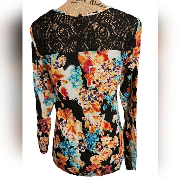 Copper Key Multicolor Laced Blouse Size Small - Picture 3 of 7